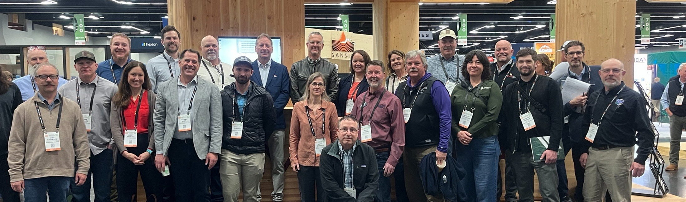 Representatives from Montana at the International Mass Timber Conference in Portland on April 1