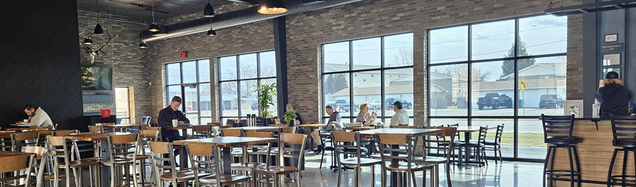 Customers inside 1Ō5 Brewing in Billings, Montana