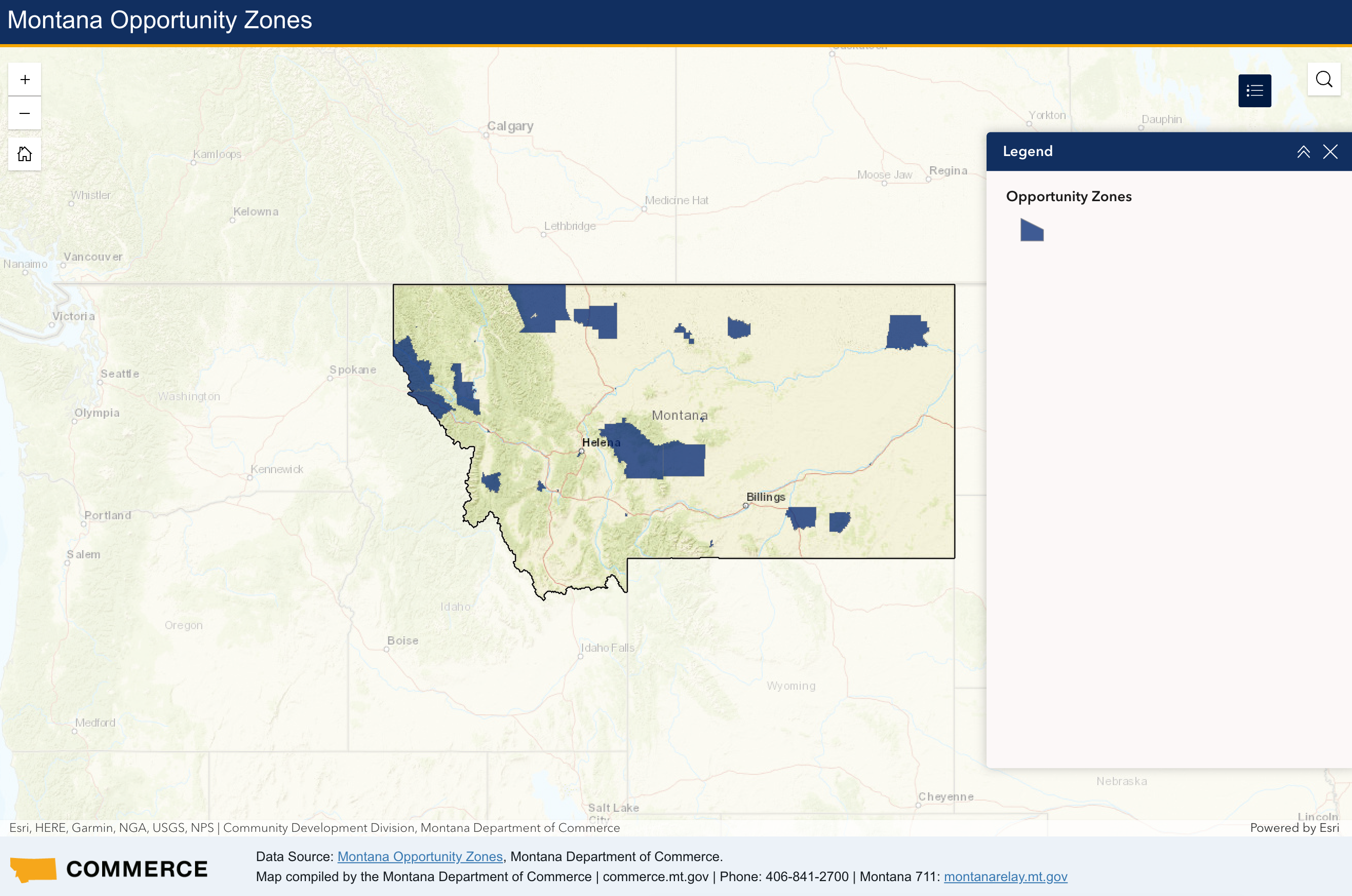 Montana Opportunity Zones Map
