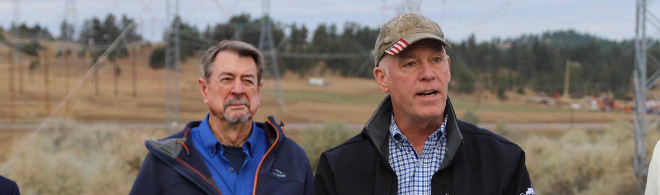 Gov. Gianforte speaks at the North Plains Connector Interregional Innovation site with Colstrip Mayor John Williams