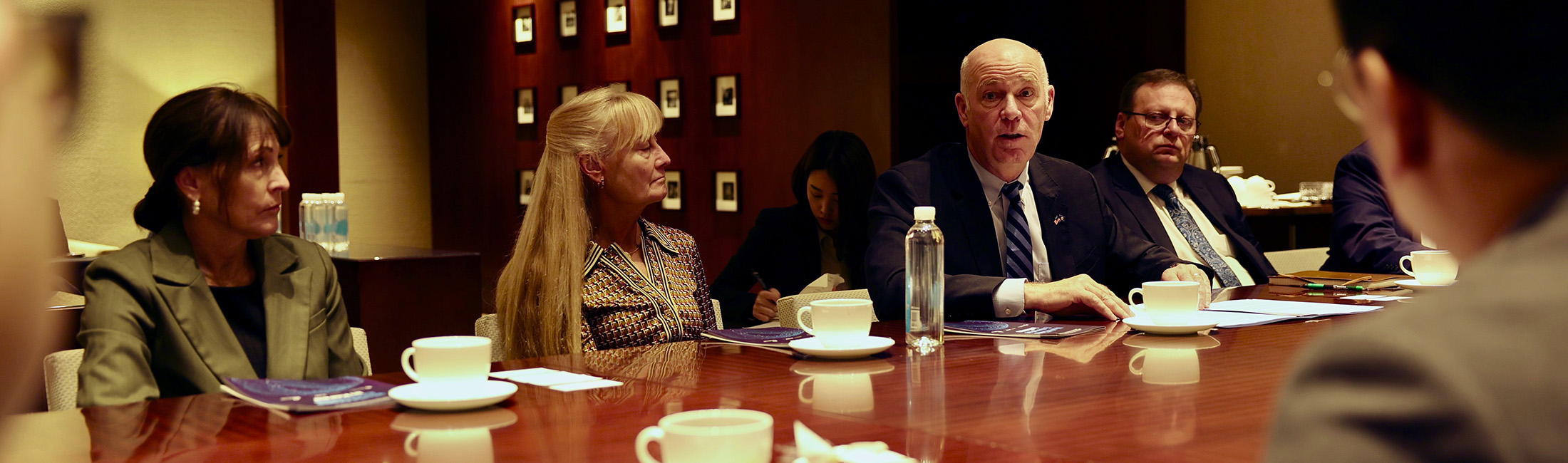 Commerce Director Marta Bertoglio, First Lady and Gov. Greg Gianforte and industry representatives at a meeting with the Korea World Class Association in Seoul on Oct. 21. Photo credit: Governor’s Office.